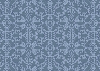 Abstract Cross Curve Line Kaleidoscope Texture Background Seamless Pattern