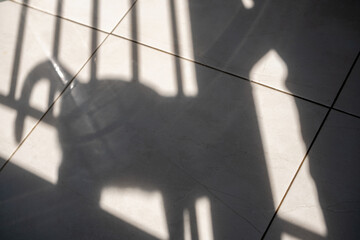 Abstract Shadows of a Window on a Tile Floor