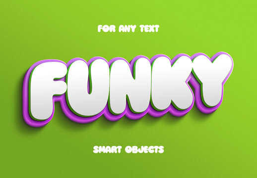 Funky Cartoon Text Effect Mockup