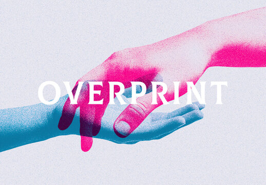 Grunge Duotone Overprint Photo Effect Mockup