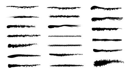 Scribble Handwritten underline drawn with pencil. Doodle sketch Grunge scribble, hatching , scrawl dark marker isolated on white. Black ink stencils.