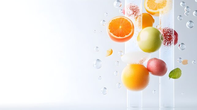 Molecular Gastronomy Artistry - Gelification Techniques Showcasing Avant-Garde Gourmet Innovation with Bold Colors and Suspended Elements in Modernist Plating