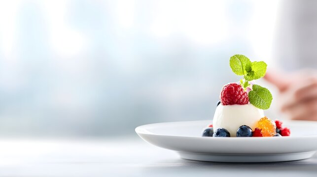 Gourmet Molecular Gastronomy Innovations - Avant-Garde Gelification and Suspended Elements in Modernist Plating with Bold Colors and Creative Techniques