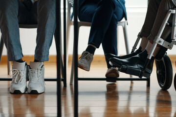 Fototapeta premium Close-up of business people sitting at table at meeting