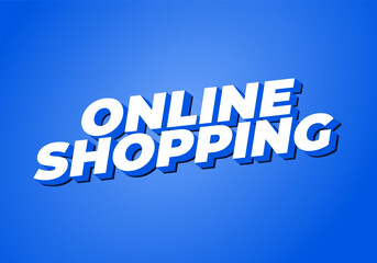 Online shopping. Text effect in 3D style with modern colors