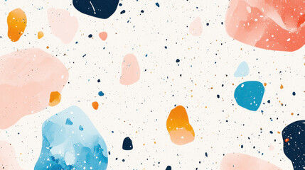 A vibrant abstract background featuring colorful shapes and splatters, perfect for creative projects, artistic designs, and modern decor.