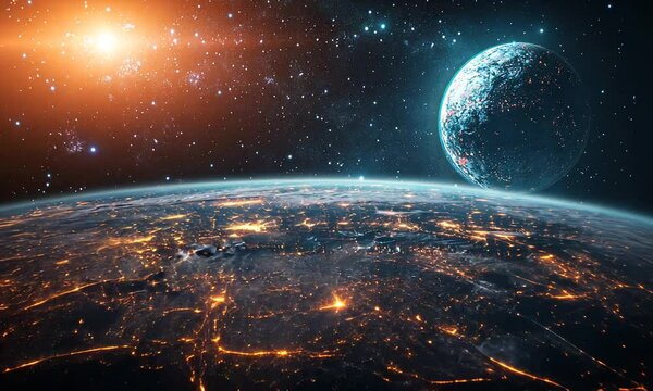 Cosmic View of Earth and a Distant Planet