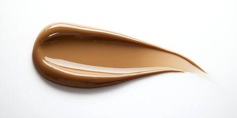 Close-up of a creamy beige foundation swatch, showcasing texture and smooth application, ideal for beauty and cosmetics themes.
