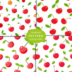 Cherry fruits Seamless Pattern Background