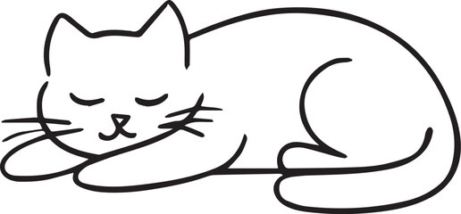 Cat Sleeping sketch vector