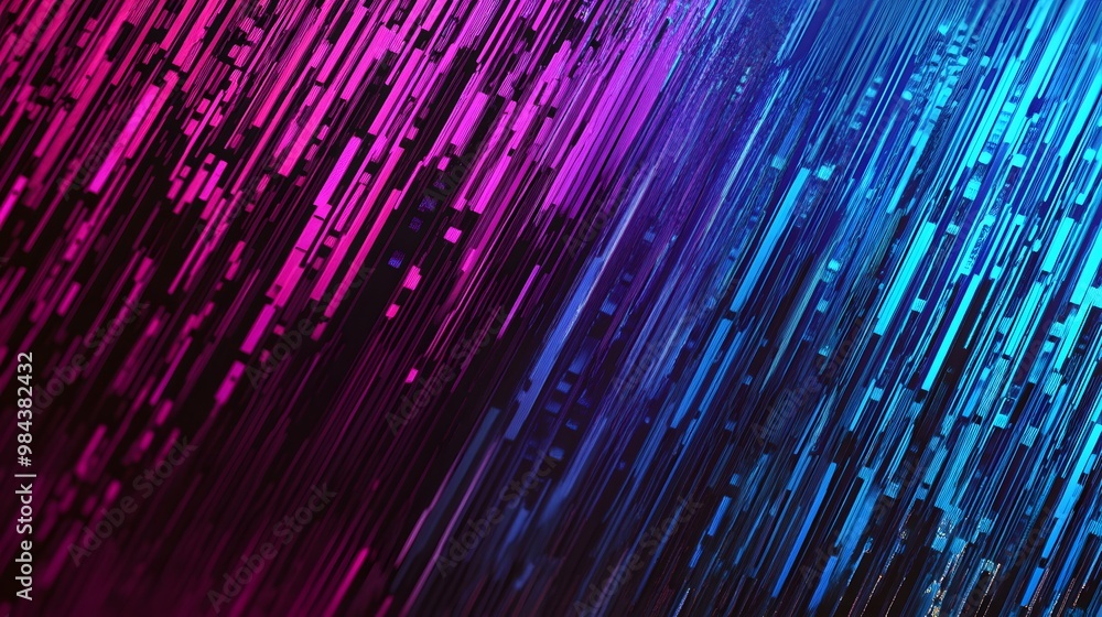 Poster abstract background of diagonal lines in pink and blue.