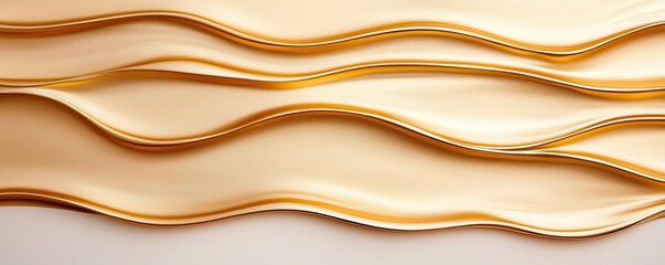 Obraz premium Smooth liquid gold surface with rippling waves, high-gloss metallic texture, reflecting warm light for an elegant effect
