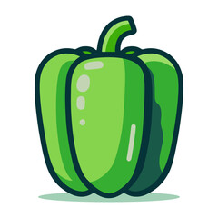 green capsicum vegetable healthy food nature vector illustration template design