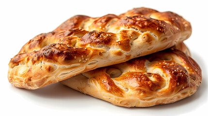 Fougasse isolated white background