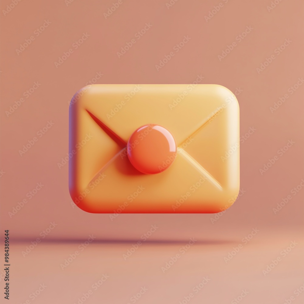 Wall mural 3D Voicemail Icon: Recorded Message for Communication Logo Illustration