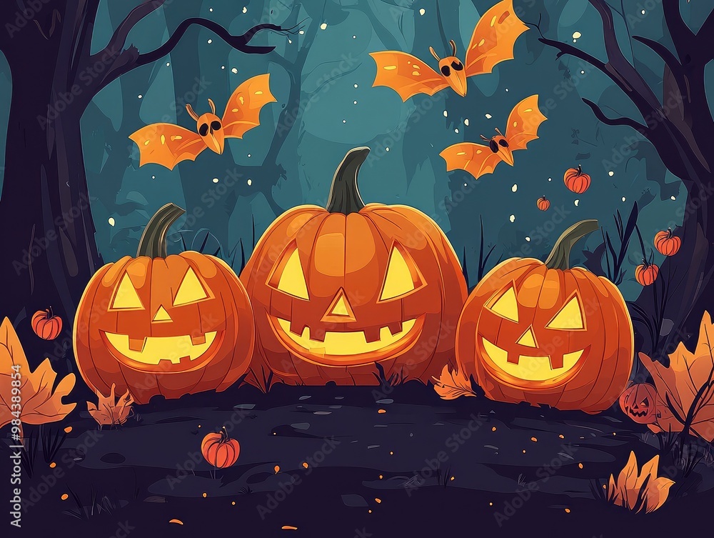 Poster halloween pumpkin background