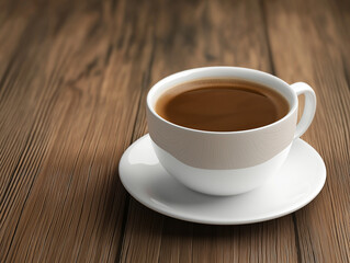 Fototapeta premium Hot coffee in a white cup