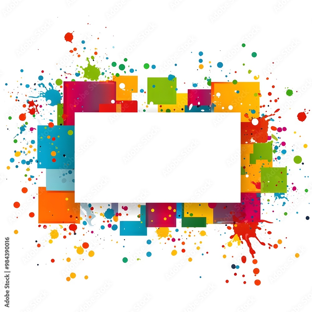 Poster colorful abstract background with white space for text