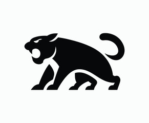 Obraz premium Wild animal tiger silhouette EPS vector isolated illustration template on a white background