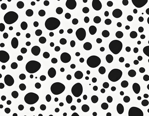 Fototapeta premium Hand Drawn Black and White Ink Polka Dot Pattern