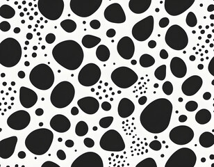 Fototapeta premium Hand Drawn Black and White Ink Polka Dot Pattern