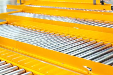 Empty Crossing of the roller conveyor, Production line conveyor roller transportation objects