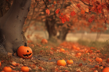 fall and autumn halloween background.generative AI