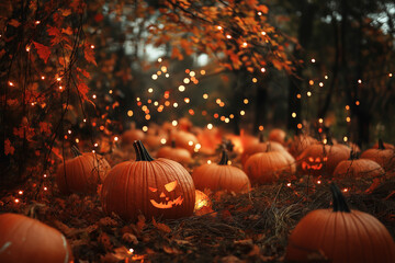 fall and autumn halloween background.generative AI