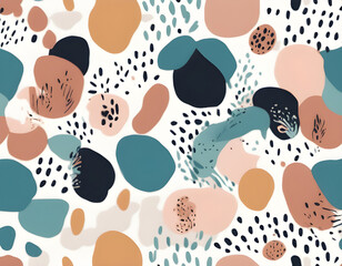 colorful abstract hand drawn different shapes brush strokes background
