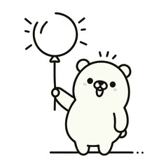 Cute Bear Holding Balloon
