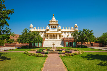 facade view of Jaswant Thada cenotaph in Jodhpur, Rajasthan, India