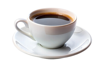 Fototapeta premium White cup and saucer filled with freshly brewed coffee