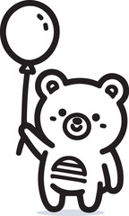 Cute Bear Holding Balloon