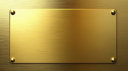 A gold plate with bolts. The plate is empty and has a shiny surface