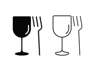 Food safe icon symbol. Food grade plastic. Food safe material. Food safe material wine glass and fork symbol.