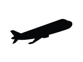 Airplane passenger travel silhouette icon. Aeroplan vector icon aircraft symbol. Simple airplane icon black and white.