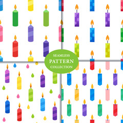 colorful birthday candles Seamless Pattern Background