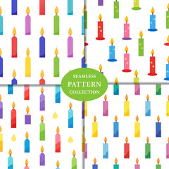 colorful birthday candles Seamless Pattern Background