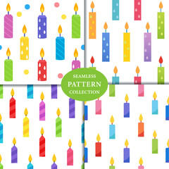 colorful birthday candles Seamless Pattern Background
