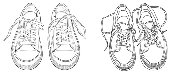 Single Line Art Drawing of Elegant Shoes. Minimalist Illustration of Men's Shoes Continuous Line Drawing. Modern Minimal Contour Drawing. Modern EPS 10.