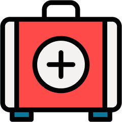 Obraz premium First Aid Kit, First Aid Box, Medicine, Medical Kit, Medical Equipment Icon