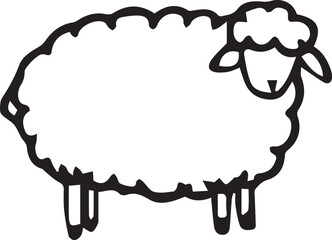 Sheep simple sketch vector