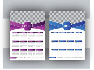 Vector Single page Wall Calendar Design Template 2025 for your office and company