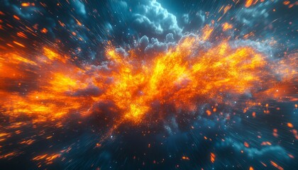 Fototapeta premium Explosive Growth in Business Development - Abstract Art Symbolizing Financial Speed and Innovative Ideas Taking Flight