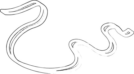 Ribbon paint brush strokes element