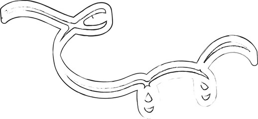 Ribbon paint brush strokes element