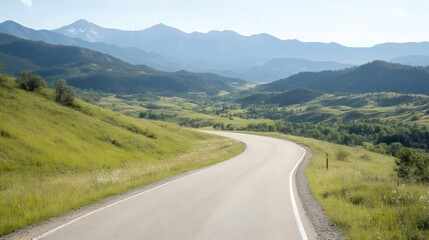 Fototapeta premium Scenic Hill Passes Winding Hiking Trails and Hilltop Overlooks in Nature-Rich Landscapes - Elevated Road Trip Adventures Through Breathtaking Scenery and Outdoor Exploration