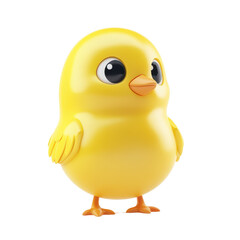 A cute and colorful cartoon chick with big eyes, perfect for children's themes, Easter celebrations, or playful designs., isolated on a transparent background.