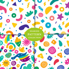 Colorful Doodle Seamless Pattern Background