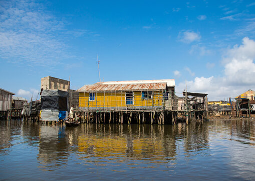 Benin, West Africa, Ganvi&eacute;, stilt house on lake nokoue